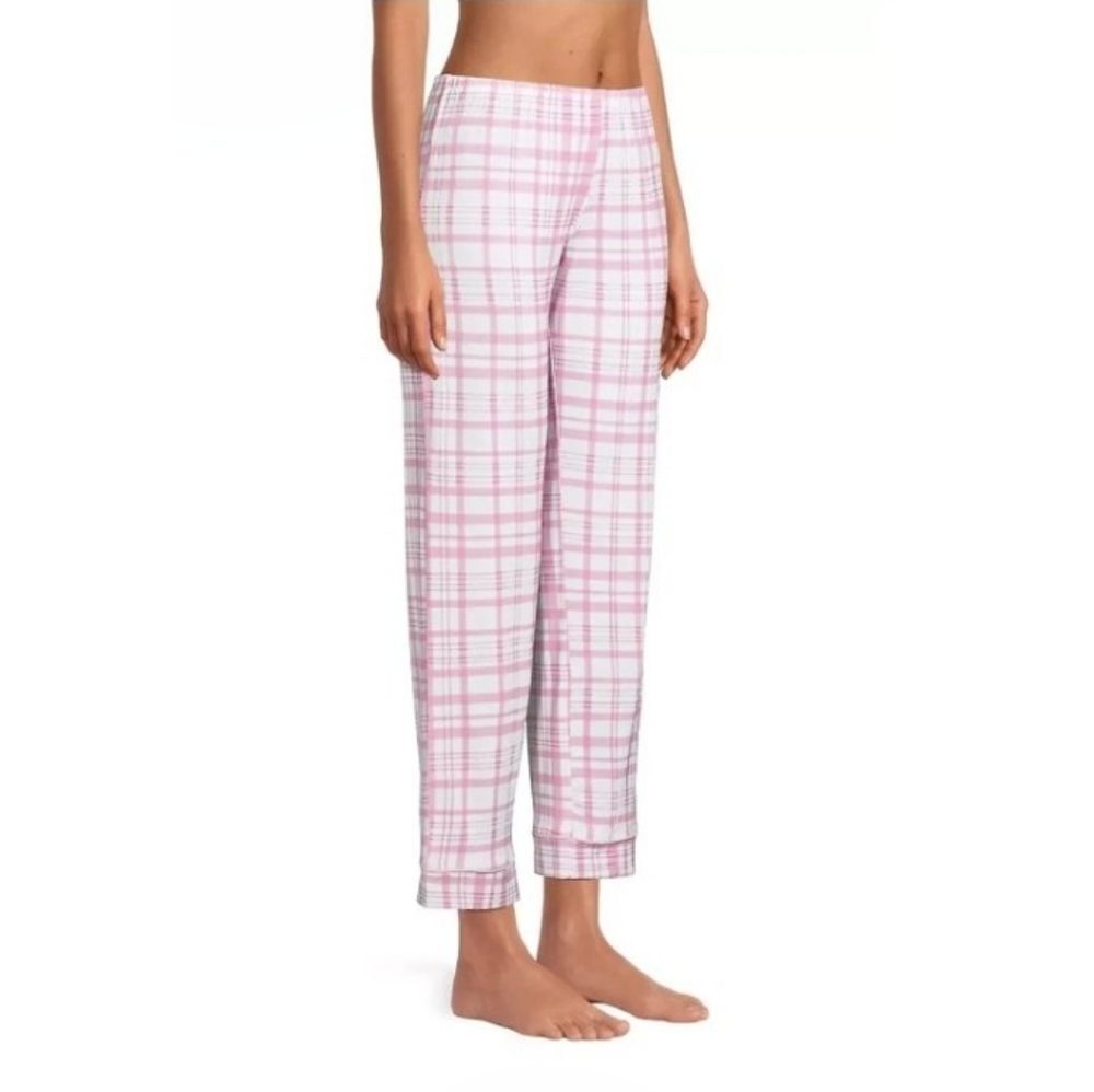 NWOT Stripe & Stare Pink Plaid Lounge Modal Soft Coquette Pajama Pants L Revolve